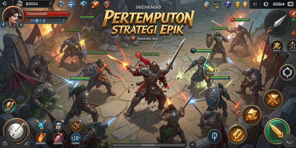 Tampilan gameplay 8364 menunjukkan pertempuran strategis yang intens.