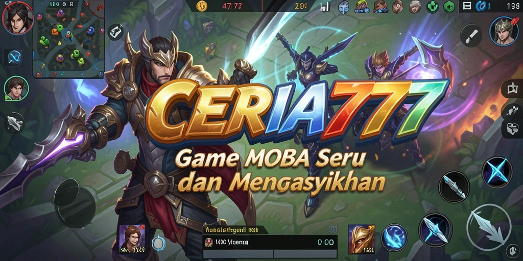 Screenshot CERIA777 menampilkan aksi seru dalam pertempuran MOBA.