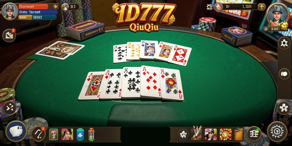 Screenshot ID777 menampilkan permainan QiuQiu yang seru dan interaktif.