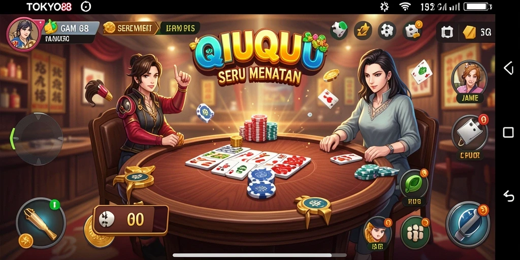 Tangkapan layar gameplay <strong>TOKYO88</strong> menunjukkan keseruan bermain QiuQiu.
