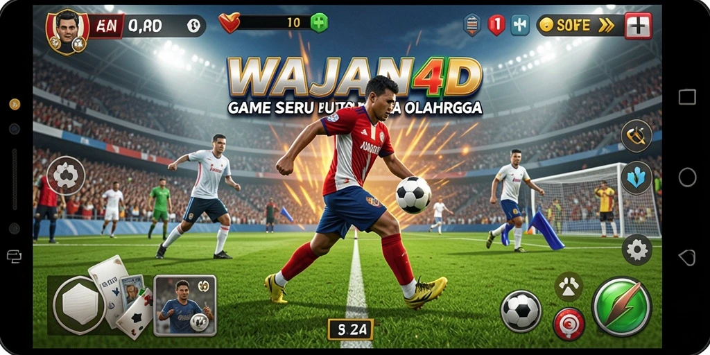 Screenshot gameplay WAJAN4D menampilkan intensitas pertandingan olahraga.